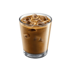 Refreshing Iced Coffee in Glass, Close-up Studio