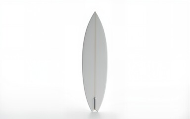 Classic white surfboard standing up on transparent background, ready for surfing and summer adventures. High quality