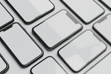 High Resolution Visual of Close Up on Various Phone Mockup
