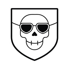 Cool Skull Wearing Sunglasses Vector Illustration