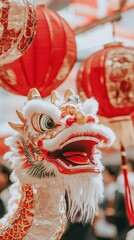 Chinese Dragon Dance Costume Closeup