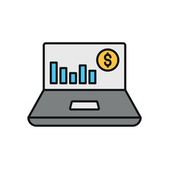 Finance screen with bright charts and white device creates a light and clear app icon.