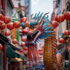 Chinese Dragon Parade Head Detail