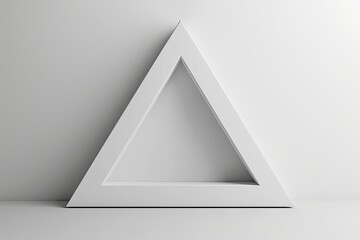 Detailed Picture of 3D Rendering of White Triangle