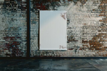 Flawless Picture of Blank Poster on Brick Wall