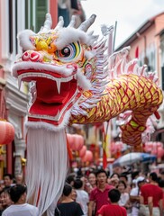 Chinese Dragon Parade Head Closeup