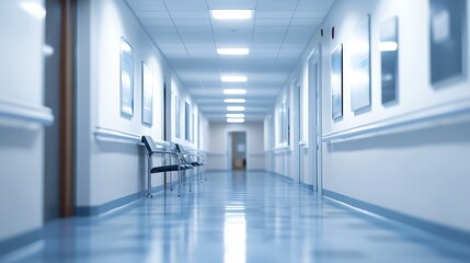 Obraz premium blur image background of corridor in hospital or clinic image
