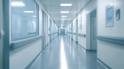 blur image background of corridor in hospital or clinic image