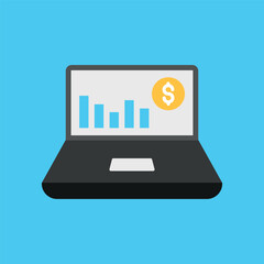 Finance screen with bright charts and white device creates a light and clear app icon.