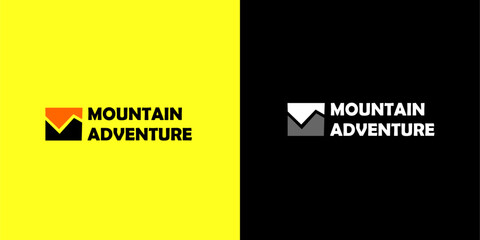 mountain adventure graphic logo illustration