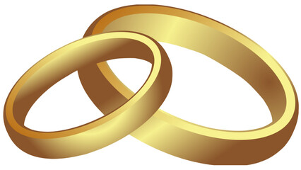 two gold wedding rings