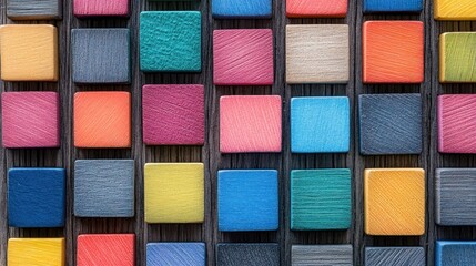 Colorful square blocks arranged in grid pattern