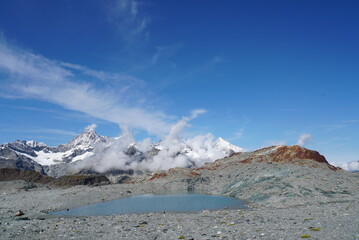 Obraz premium Panoramic view from Matterhorn Glacier Trail - Switzerland