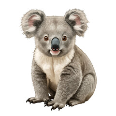Fototapeta premium koala sitting in front of white background studio