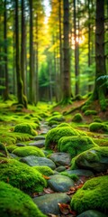 Fototapeta premium Forest Floor with Mossy Stones