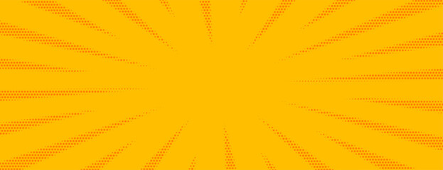 pop art vintage comic yellow banner with rays of expression © starlineart