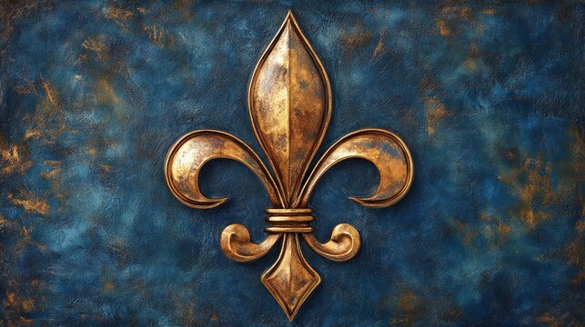 Ornate fleur-de-lis on textured backdrop - Powered by Adobe