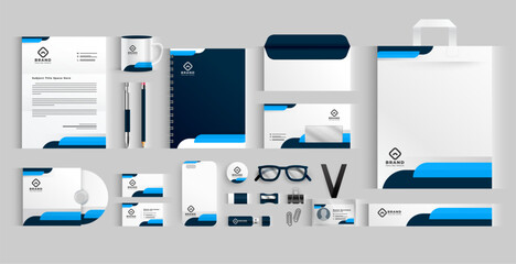 collection of modern office stationery banner for company branding