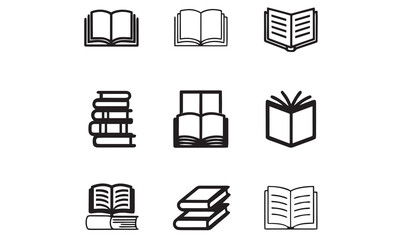 Set of books icon vector