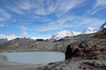 Obraz premium Monte Rosa view from Matterhorn Glacier Trail - Switzerland