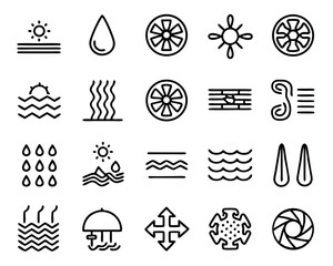 Air filtration system icon thin line flat design illustration isolated on transparent background