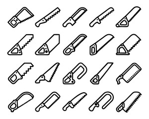 Hacksaw icon thin line art design isolated on transparent background