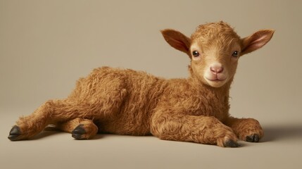 Cute lamb lying down