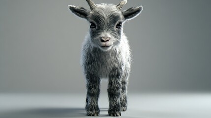 Cute baby goat portrait (1)