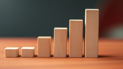 Wooden blocks forming a rising graph (2)
