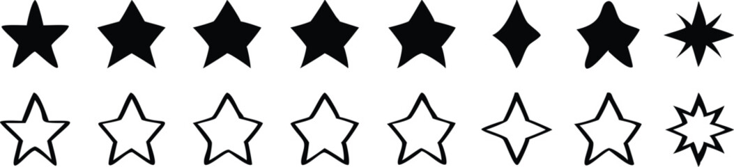 Star icons collection. Vector illustration