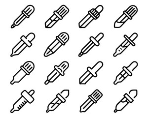 Obraz premium Thin line pipette icon isolated on transparent background