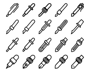 Obraz premium Thin line pipette icon single element isolated on transparent background