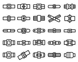 Thin line seatbelt icon illustration isolated on transparent background