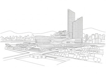 Naklejka premium Dongdaemun Design Plaza in Seoul, South Korea