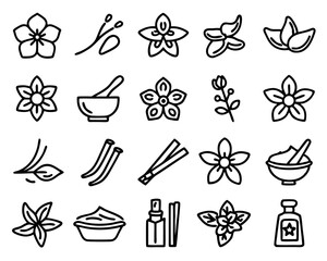 Single vanilla icon line art design isolated on transparent background