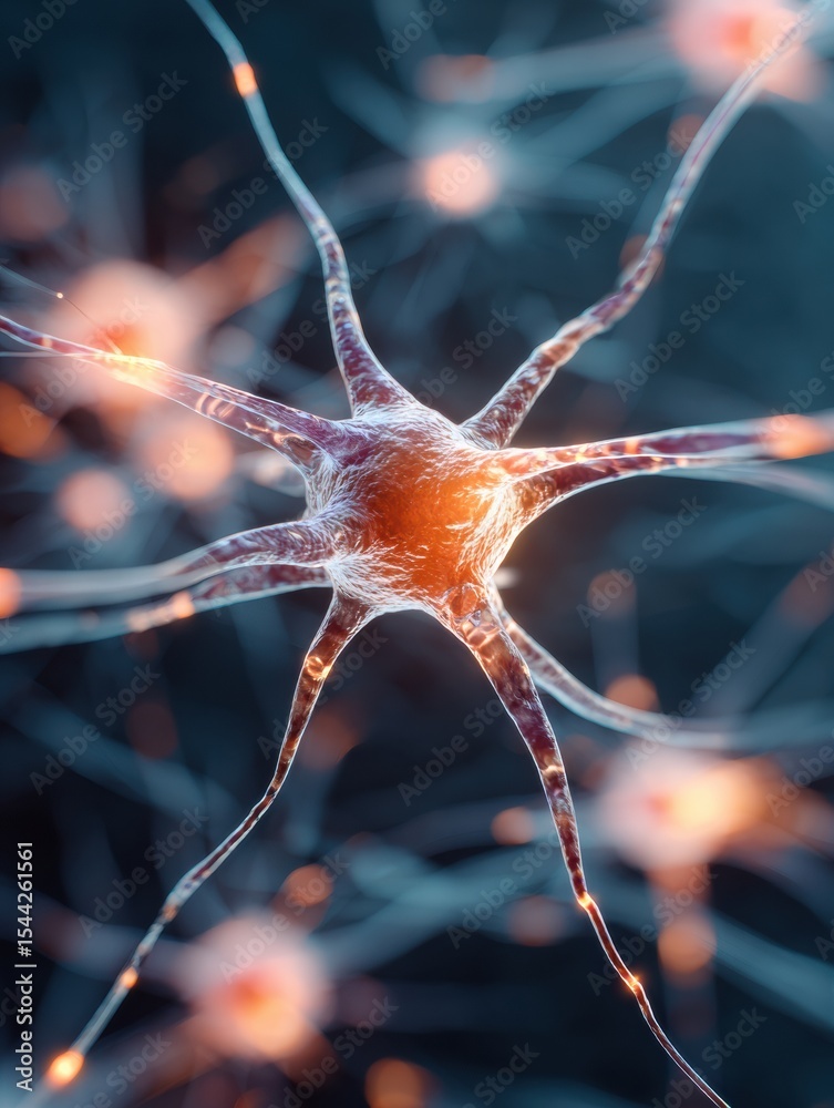 Poster digital glowing web illustrating an interconnected social nervous system and its function in communi