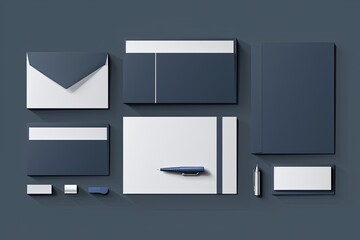 High Resolution Visual of Vector Modern Blue Professional Business Stationery Set