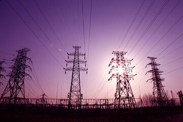 High voltage electric tower line