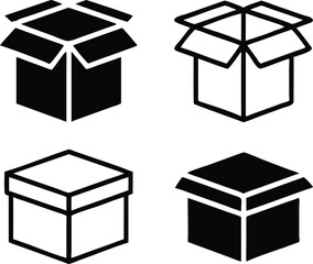 Box icon collection. Carton box. Delivery icon. Vector illustration