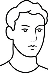 Vector cartoon drawing of a female chef's face with a hat, an illustration of a woman with black hair and eyes