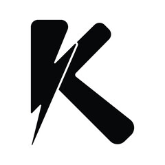 letter k power logo, unique illustration design