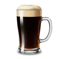 Dark Beer in a Clear Glass Mug