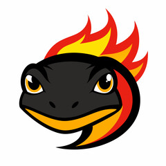 Fire salamander head icon vector on white background.