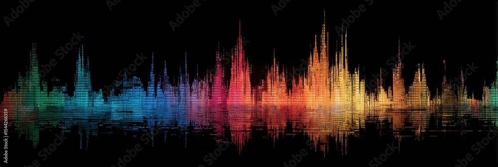 Poster comparison of colorful audio waveforms illustrating various latin music genres and their distinct ch