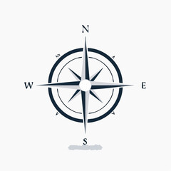 Fototapeta premium Simple Blue and Gray Compass Illustration
