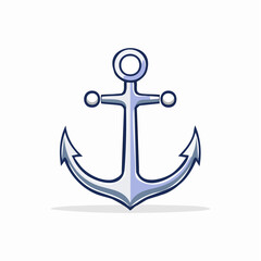 Simple Blue and Gray Pixel Art Anchor Illustration