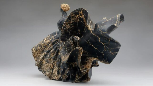 Elegant Black Gold Sculpture.