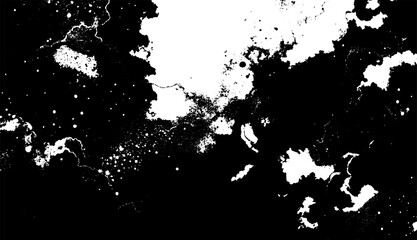  Abstract Black Stain Texture on White Background