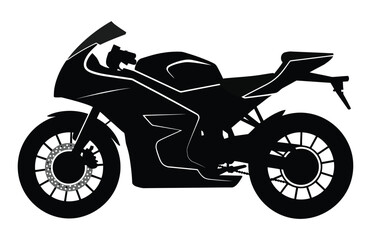 Fototapeta premium Black Motorcycle Silhouette Icon Vector Illustration