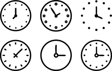 Time and Clock icons set. Time symbols collection. Vector illustration